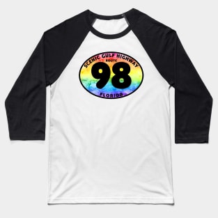 Scenic Gulf Drive Highway 98 Destin Beach Florida Palms Panhandle Emerald Coast Baseball T-Shirt